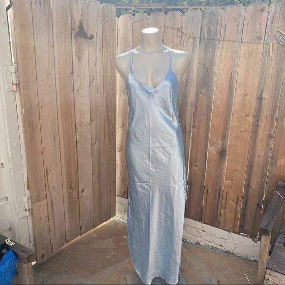 Vintage Juliana Bernardoni soft blue long slip dress size medium - Picture 11 of 11